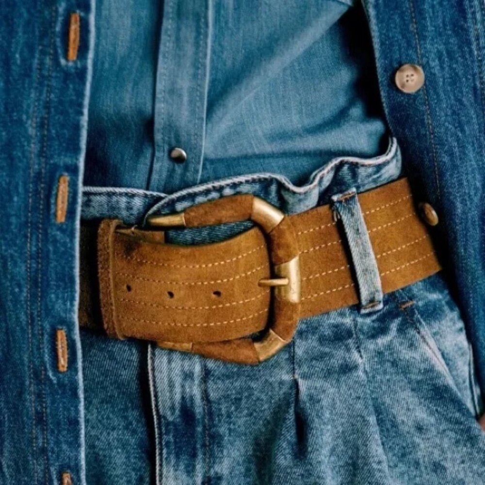 Sezane Sophie Belt; Croco Cognac; size 80; - Picture 2 of 5